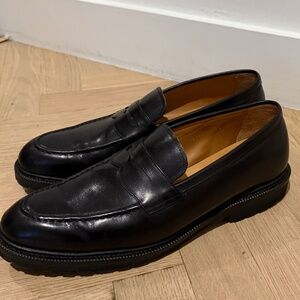 Meermin black lugged penny loafers, size 11 UK/12 US